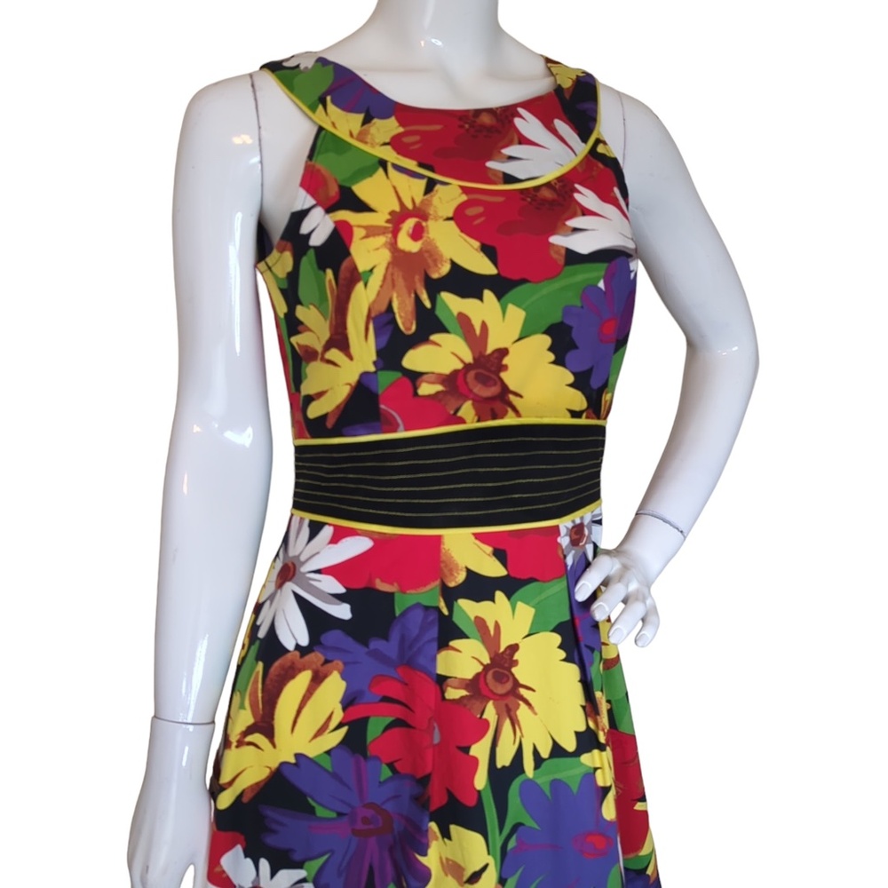 Joseph Ribkoff Colourful Floral Fit N Flare Midi Dress - Picture 4 of 12